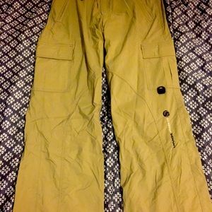 Men’s Beige Orage Insulated Cargo Snow Pants Large